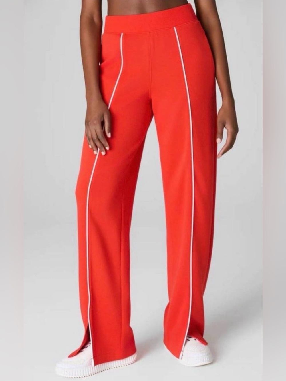 SPANX Airessentials Pique Straight Track Pants in Poppy size XS